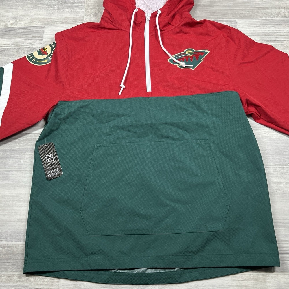 Mitchell & Ness Minnesota Wild Tie Breaker Windbreaker Anroak Men's Medium NWT